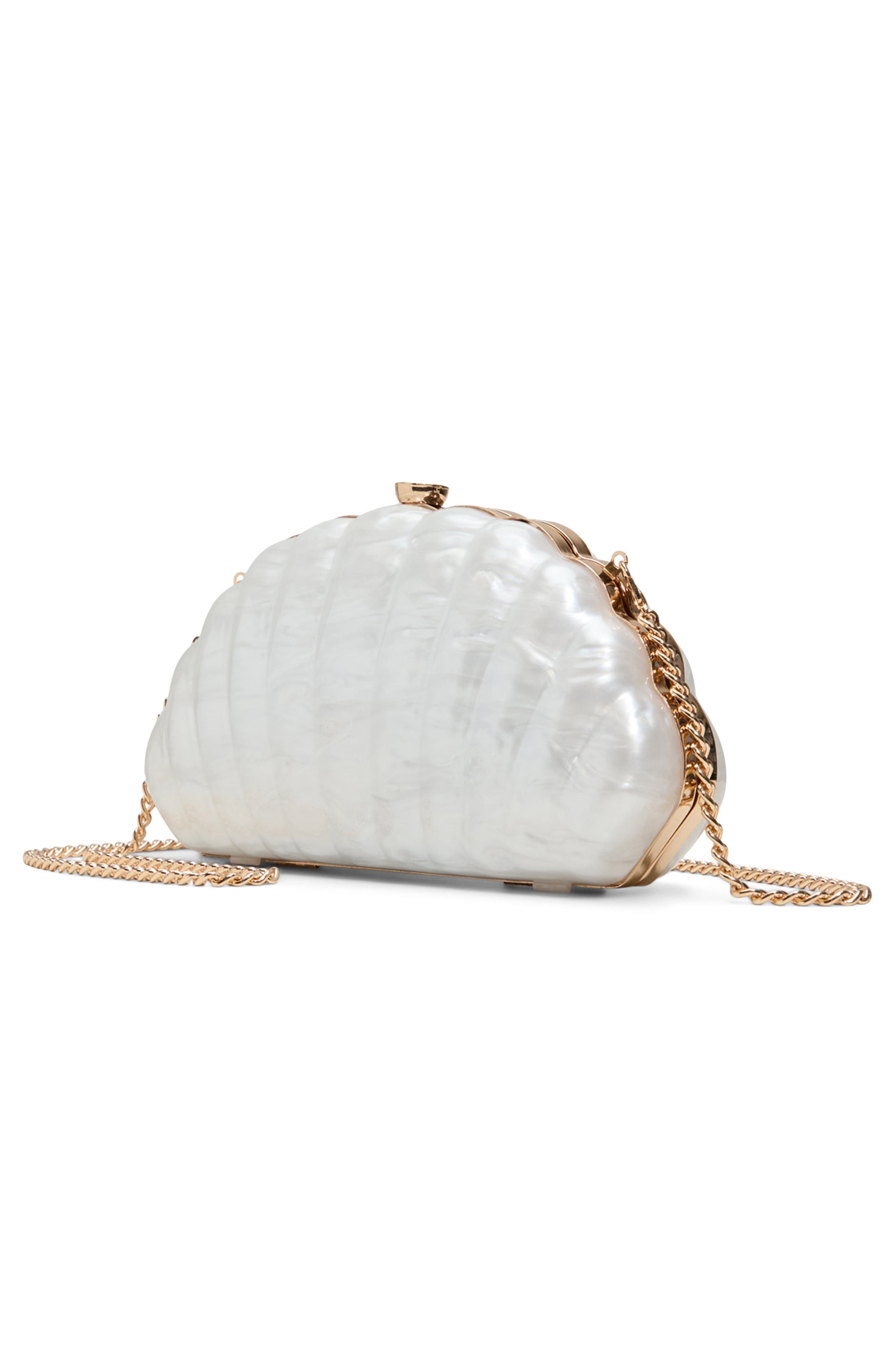 ALDO Sheshell Clutch, Alternate, color, Other White
