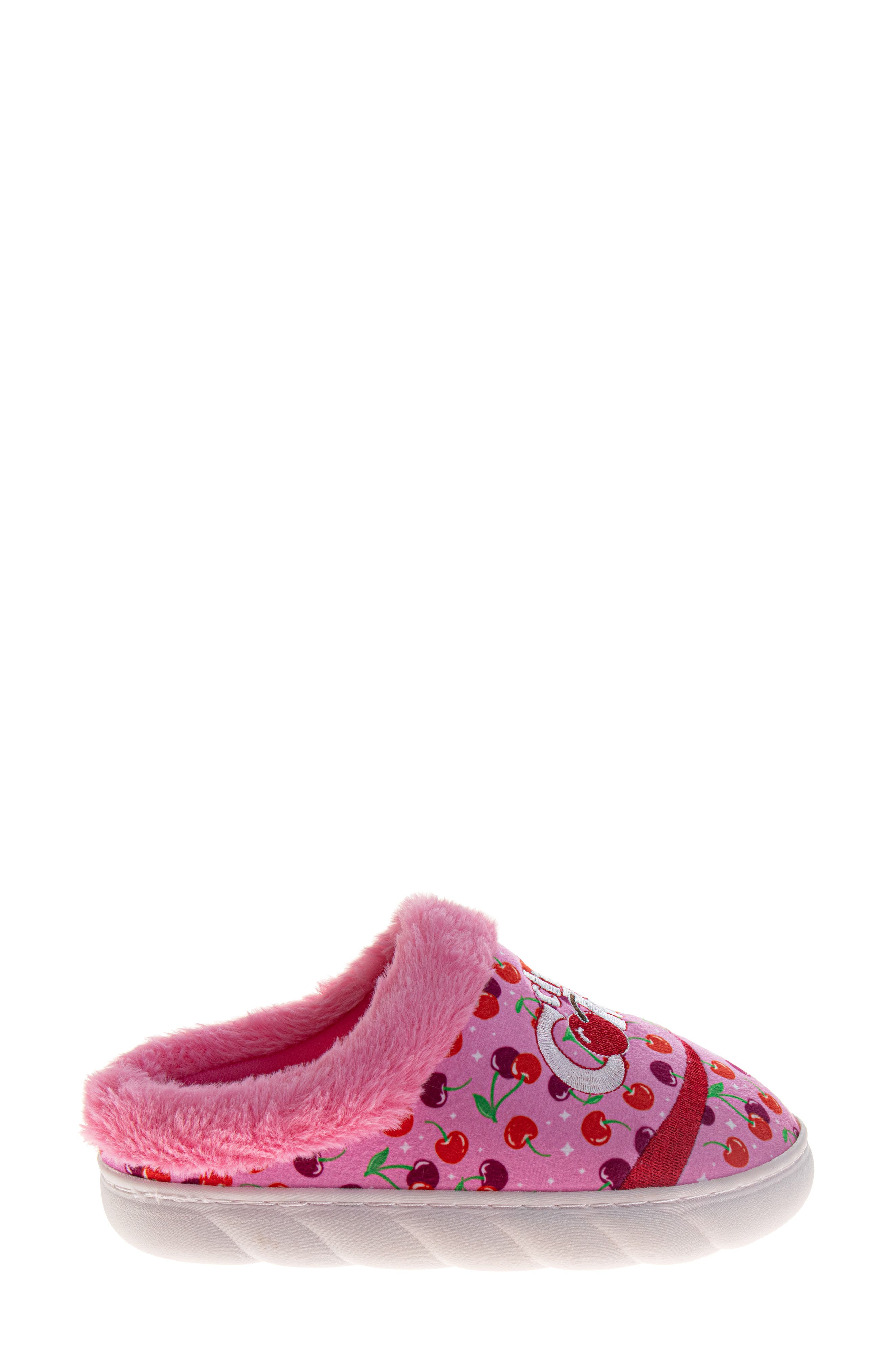 JOSMO Cherry Coke<sup>®</sup> Faux Fur Trim Slipper, Alternate, color, Cherry