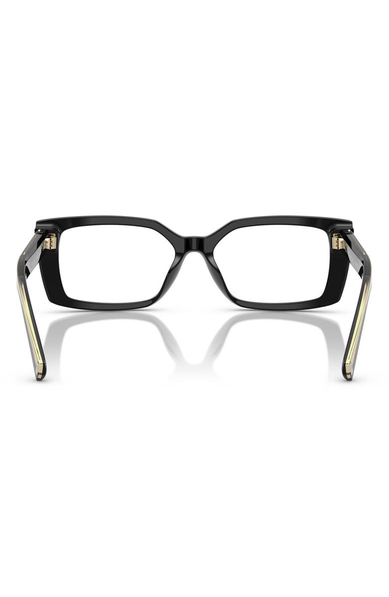 Tiffany & Co. 54mm Rectangular Optical Glasses, Alternate, color, Black / Demo Lens