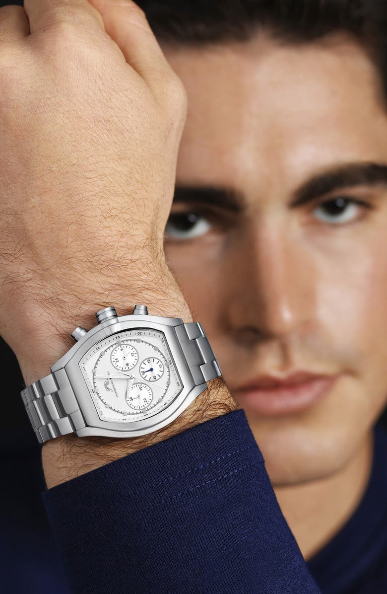 PORSAMO BLEU Roman Chronograph Bracelet Watch, 42mm, Alternate, color, Silver