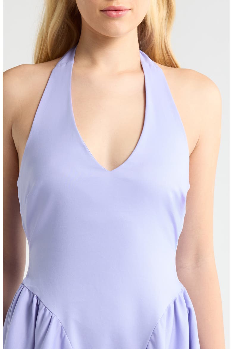 Meana Halter Neck Cotton Blend Dress, Alternate, color, PERIWINKLE