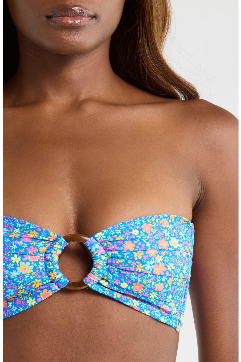 Strapless Bandeau Bikini Top, Alternate, color, ELECTRIC BLOOM