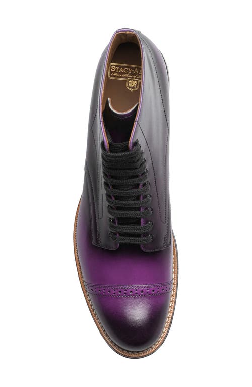 Stacy Adams Madison Cap Toe Lace Up Boot In Purple