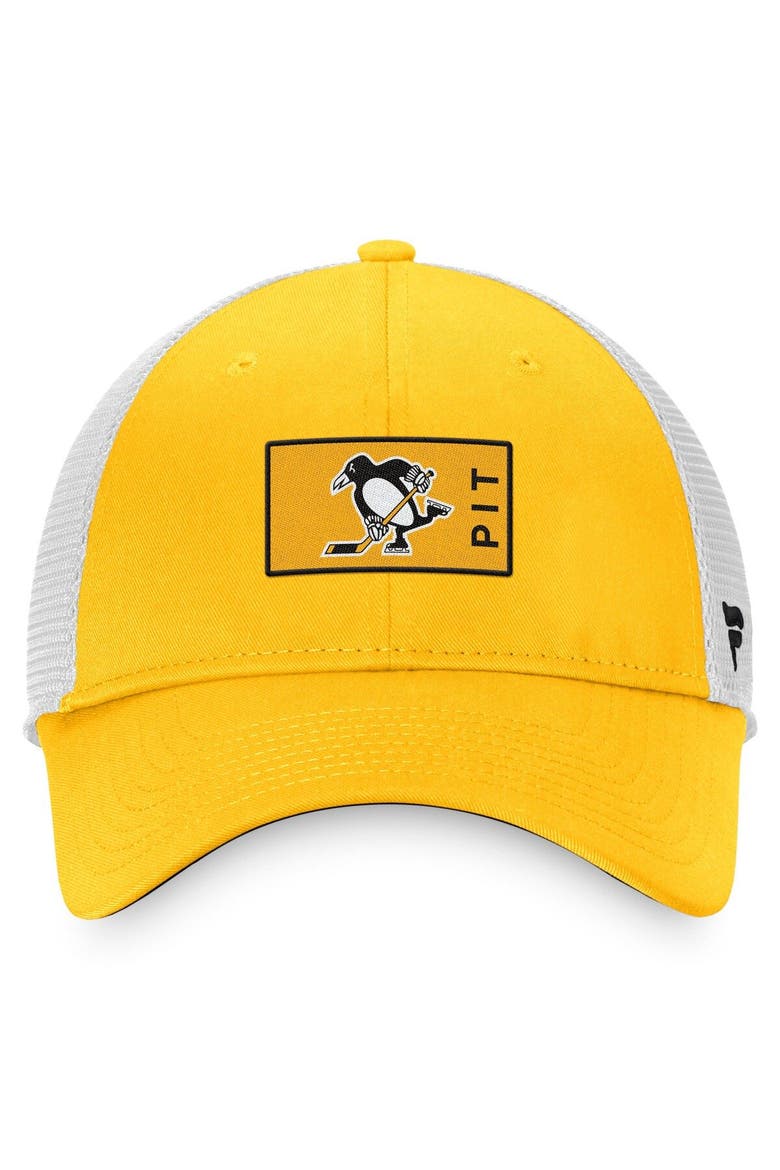 Men's Fanatics Branded Gold/White Pittsburgh Penguins Authentic Pro Trucker Snapback Hat, Alternate, color, Gold