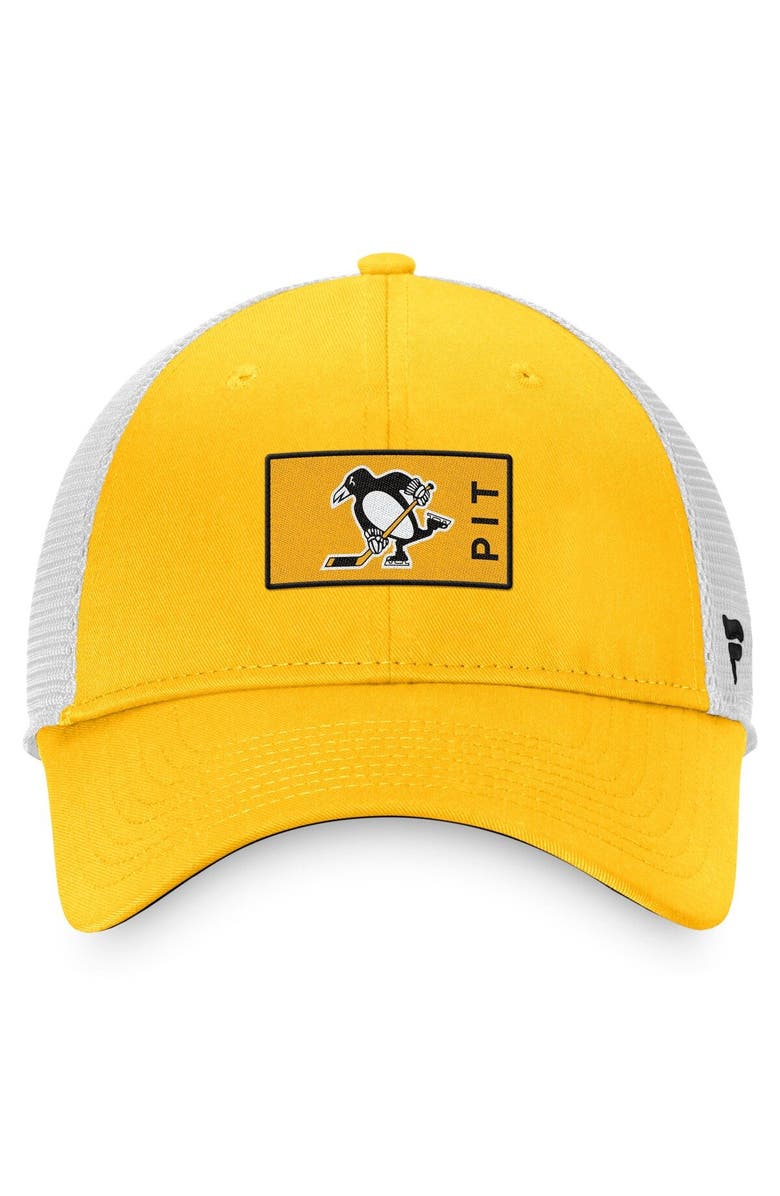 FANATICS Men's Fanatics Branded Gold/White Pittsburgh Penguins Authentic Pro Trucker Snapback Hat, Alternate, color, Gold