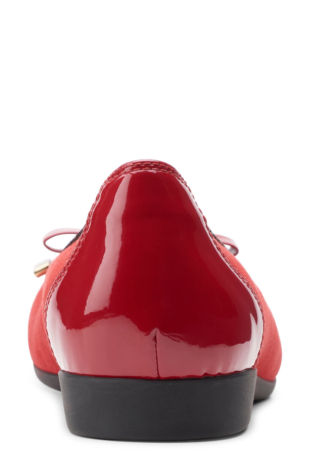 Un Darcey Bow Flat, Alternate, color, RED SUEDE