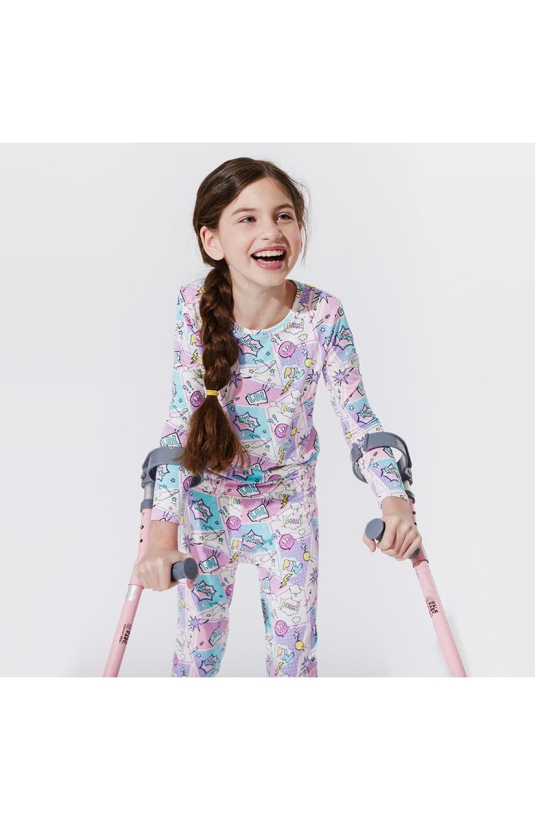 Bellabu Bear Kids' Comic Purple Set of 2 Piece Pajamas, Alternate, color, Comic Purple