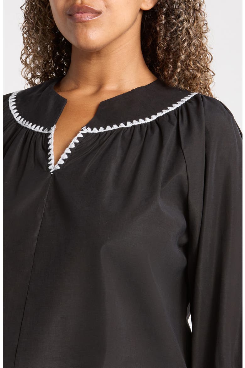 Embroidered Top, Alternate, color, BLACK
