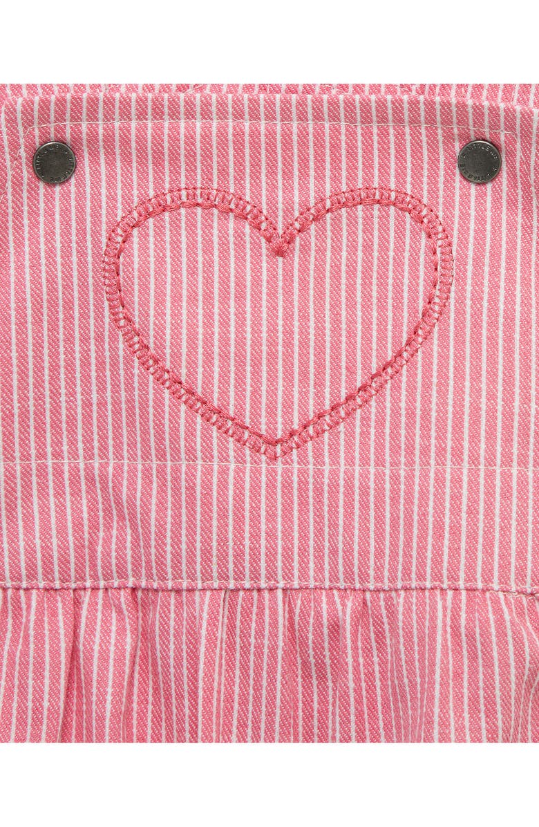 Little Me Long Sleeve Top & Stripe Overalls Set, Alternate, color, Pink