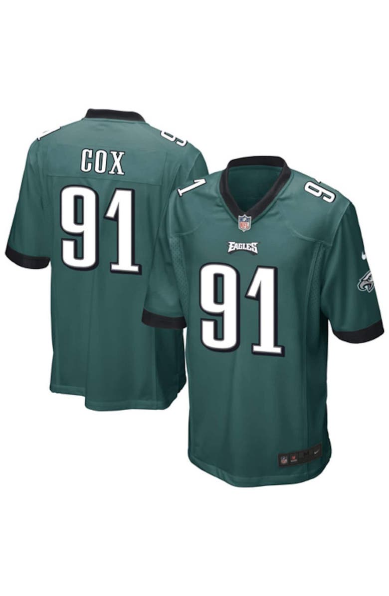 Nike Mens Philadelphia Eagles Fletcher Cox Nike Midnight Green Team Game Jersey, Main, color, 