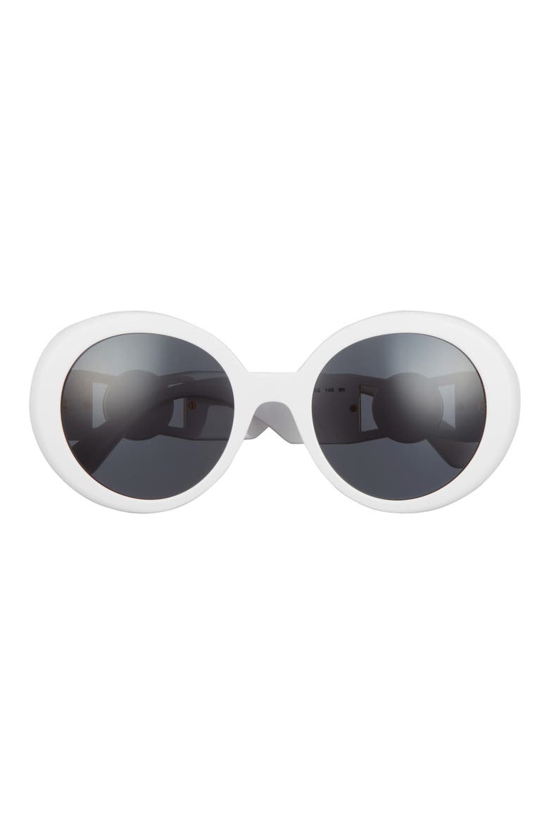 55mm Round Sunglasses, Main, color, WHITE