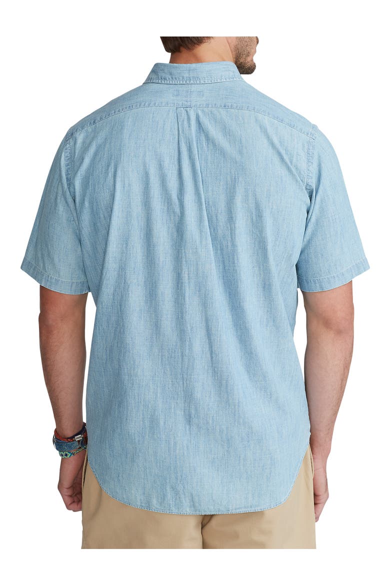 Big & Tall Chambray Sport Shirt, Alternate, color, LT INDIGO