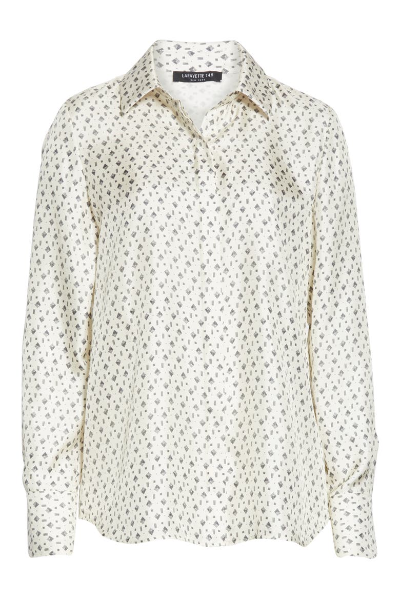 Scottie Geo Print Silk Blouse, Alternate, color, CLOUD MULTI