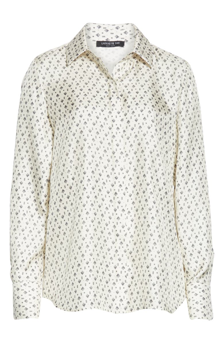 Lafayette 148 New York Scottie Geo Print Silk Blouse, Alternate, color,