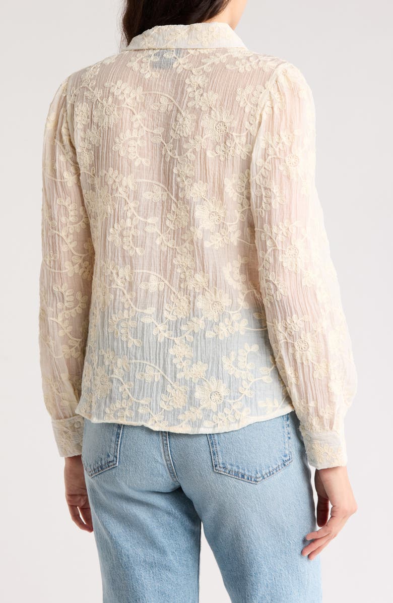 Forgotten Grace Floral Embroidered Button-Up Shirt, Alternate, color, 