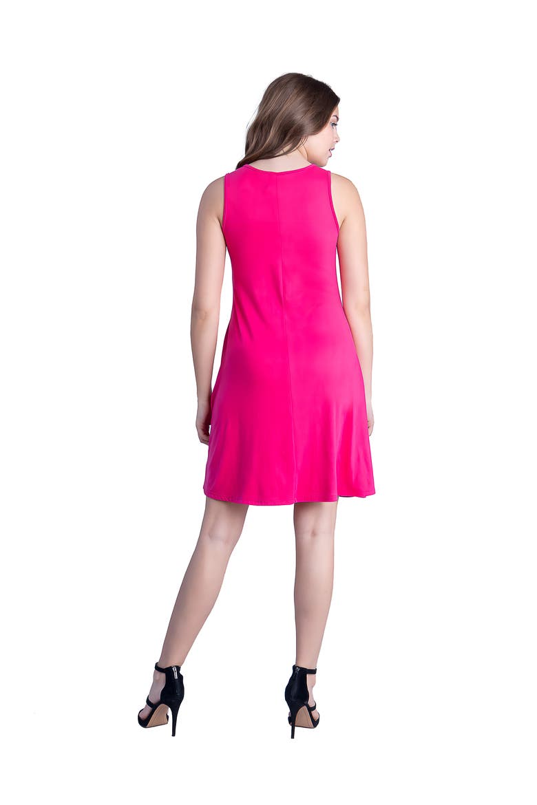 Petites Sleeveless A-Line Fit and Flare Skater Dress, Alternate, color, Pink
