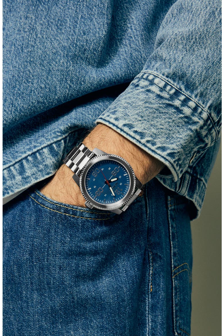 Corporal Bracelet Watch, 48mm, Alternate, color, SILVER / INDIGO