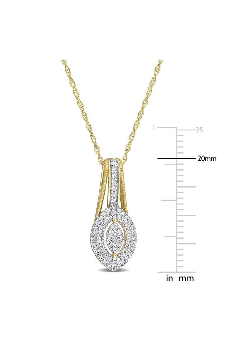 Diamond Double Halo Pendant Necklace - 0.24ct., Alternate, color, GOLD