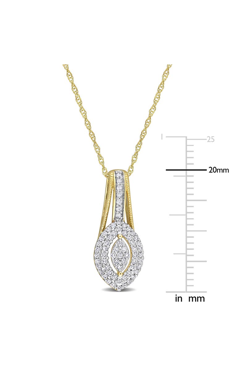 DELMAR Diamond Double Halo Pendant Necklace - 0.24ct., Alternate, color, Gold