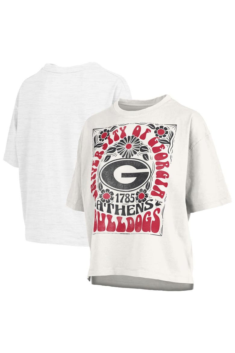 Women's Pressbox White Georgia Bulldogs Harmony Oversized T-Shirt, Main, color, White