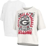 PRESSBOX Women's Pressbox White Georgia Bulldogs Harmony Oversized T-Shirt