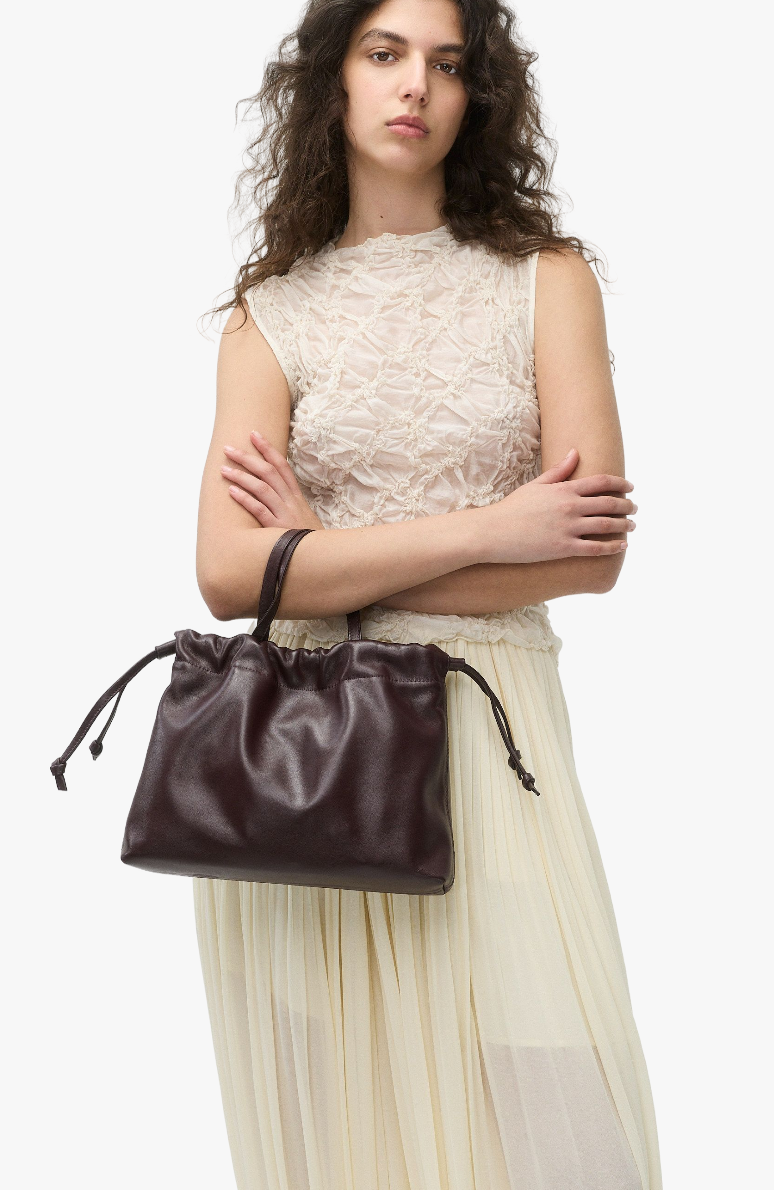 Medium Asisi Convertible Leather Crossbody, Alternate, color, Burgundy