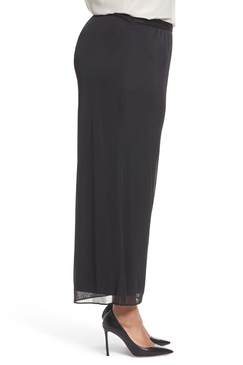 High Rise Tie Waist Wide Leg Pants, Alternate, color, BLACK
