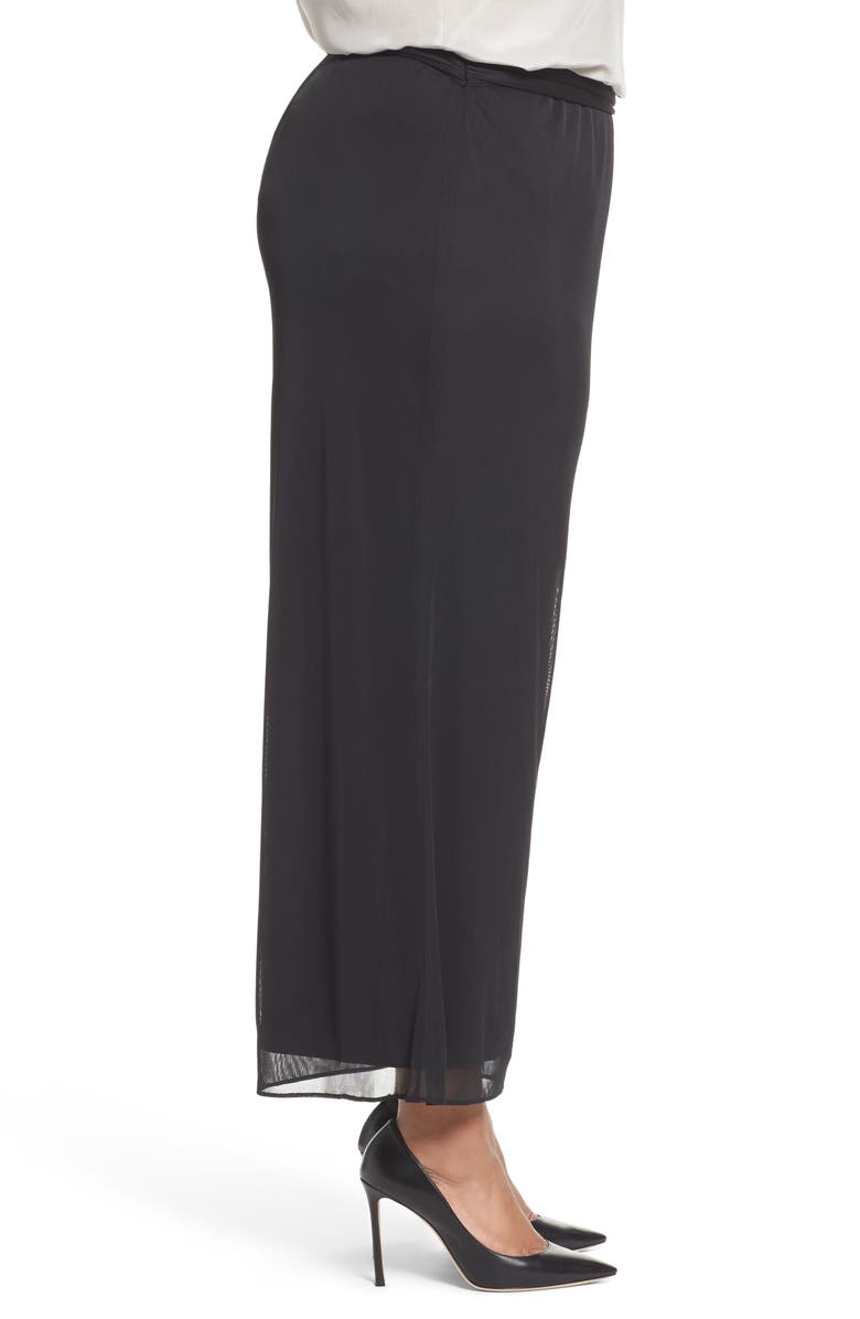 Alex Evenings High Rise Tie Waist Wide Leg Pants, Alternate, color, Black