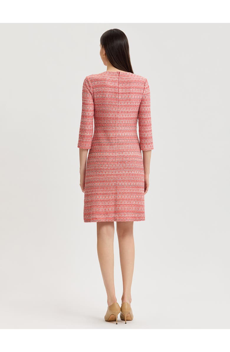Misook Whipstitch Tweed Knit Sheath Dress, Alternate, color, Cherry Ember/Biscotti/Black