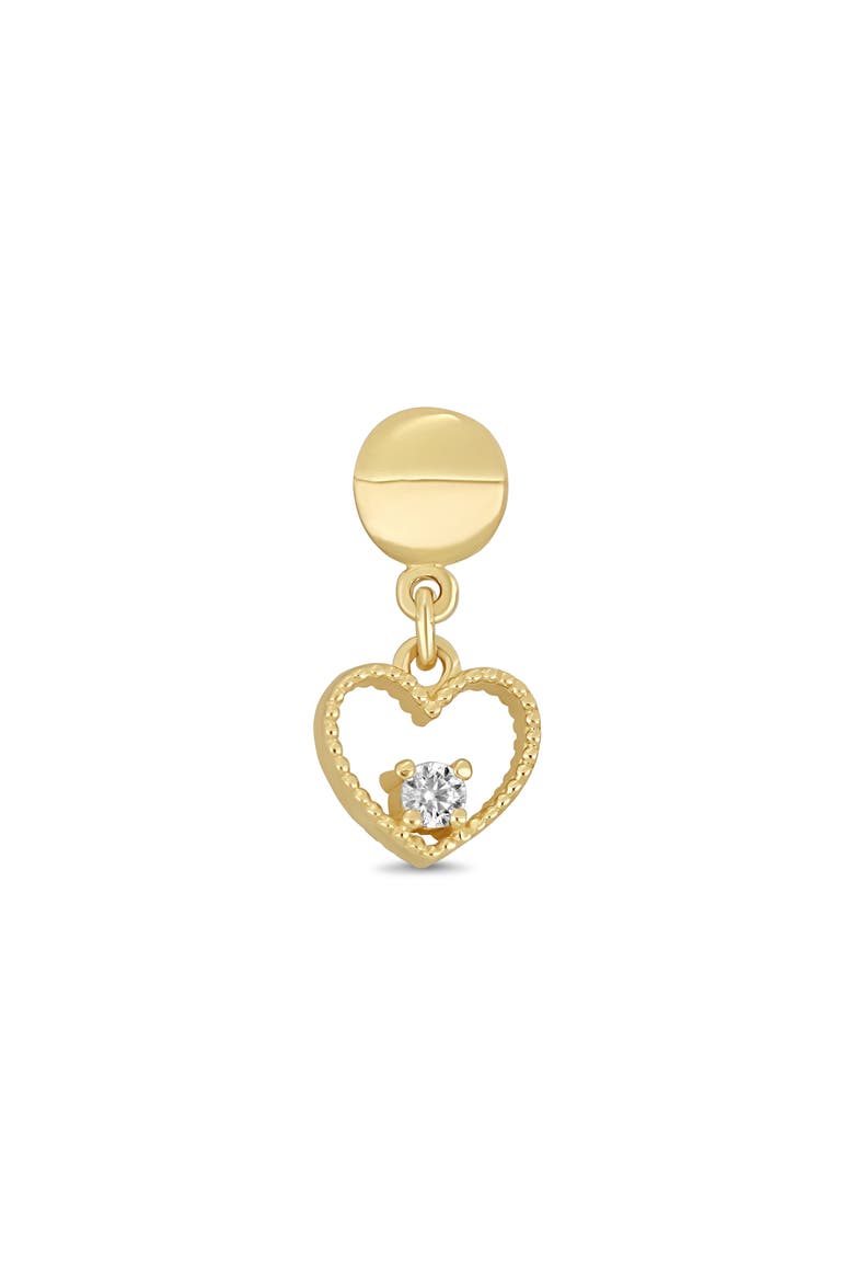 Icon 18K Yellow Gold Diamond Heart Drop Earrings, Alternate, color, GOLD
