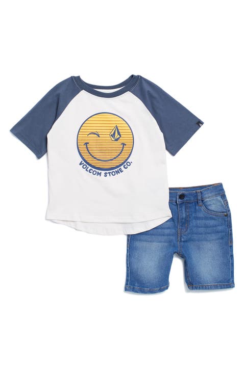 Kids' Raglan T-Shirt & Denim Shorts (Toddler)