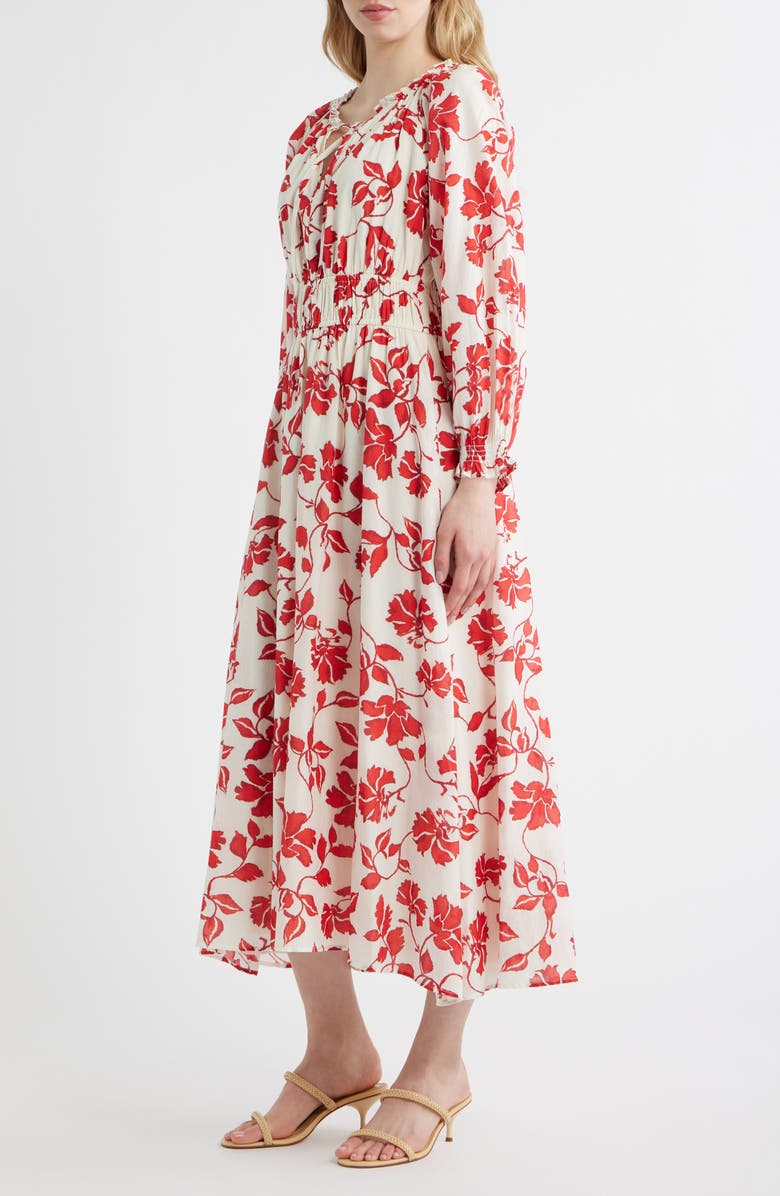Rails Matia Floral Long Sleeve Cotton Maxi Dress, Alternate, color, Red Jasmine