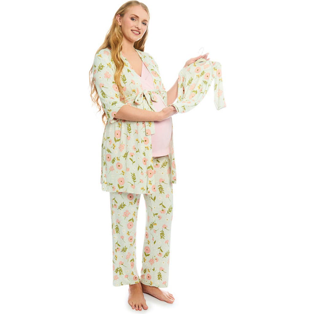 Everly Grey Analise During & After 5-piece Maternity/nursing Sleep Set For Mom & Baby In Multi