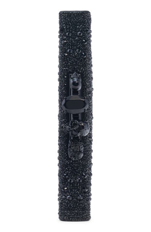 Alexander Mcqueen Mcqueen Knuckle Crystal Embellished Clutch In Black