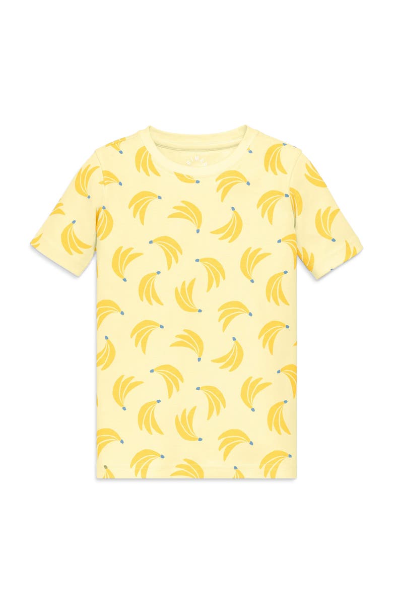 Primary Kids Organic Pj Top In Bananas, Main, color, Light Banana Bananas