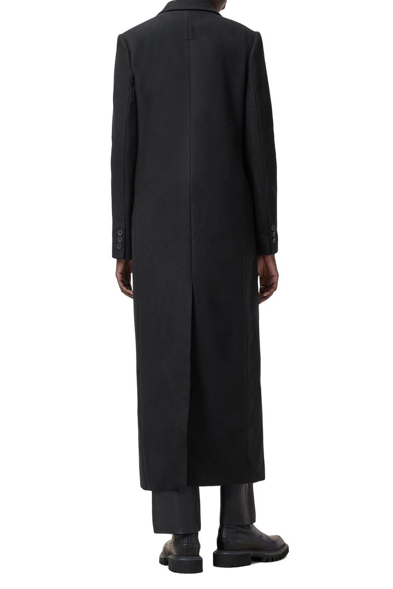 Ellen Double Breasted Wool Blend Coat, Alternate, color, BLACK