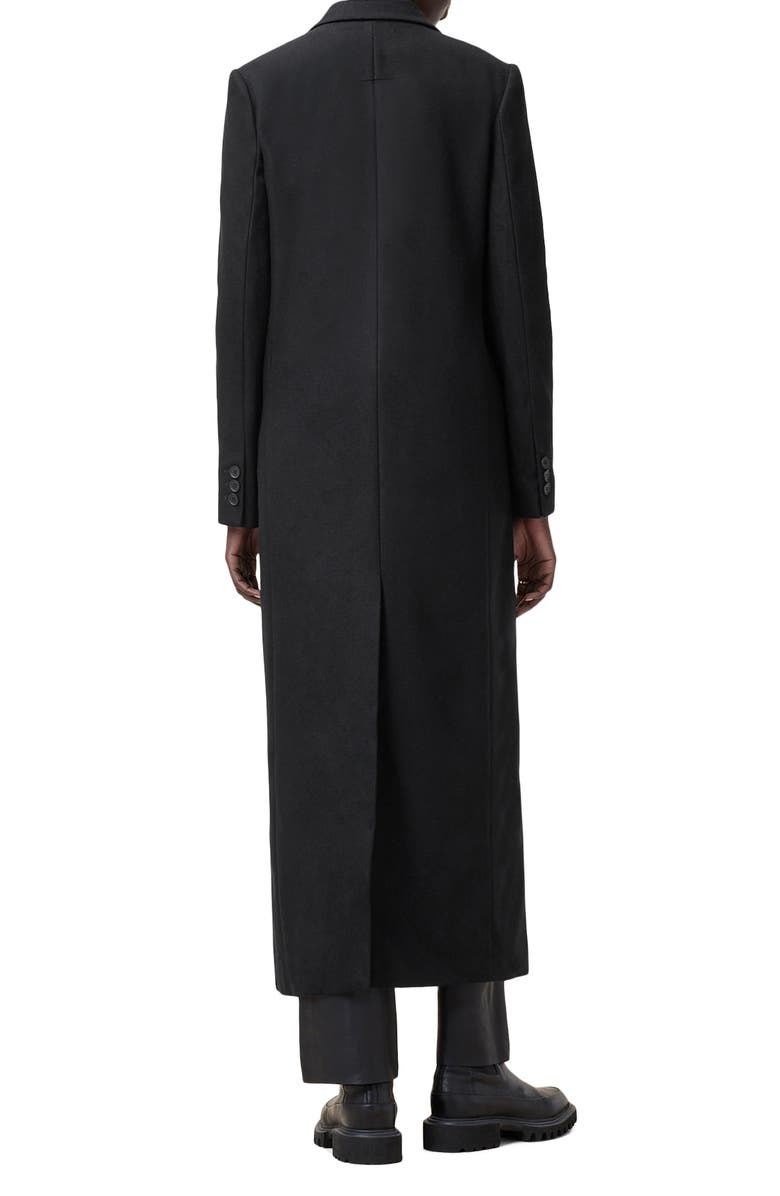 AllSaints Ellen Double Breasted Wool Blend Coat, Alternate, color, Black