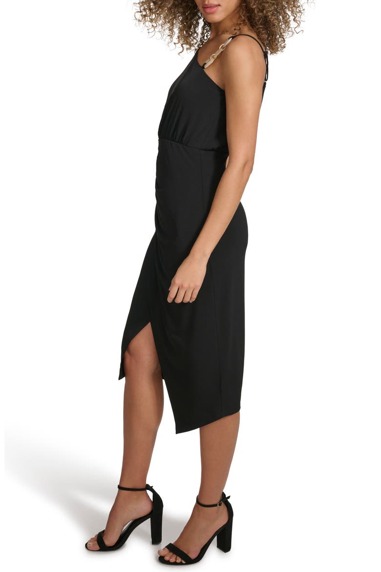 Ity One Shoulder Midi Dress, Alternate, color, BLACK
