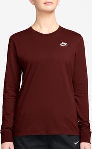 Nike Club Logo Cotton Long Sleeve Graphic T-Shirt
