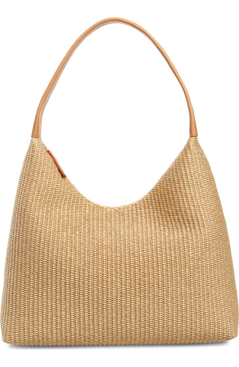 Mansur Gavriel Candy Raffia Shoulder Bag, Main, color, Natural