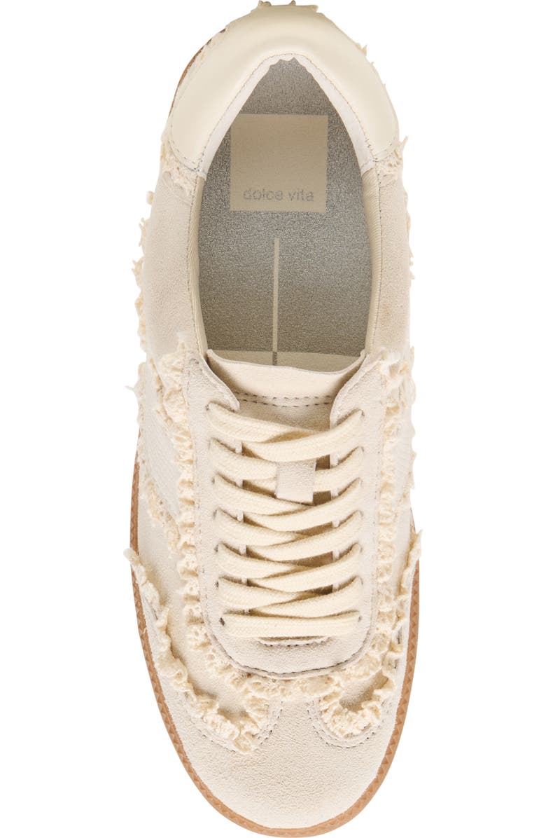 Dolce Vita Notice Lace Trim Sneaker, Alternate, color, Ivory Suede