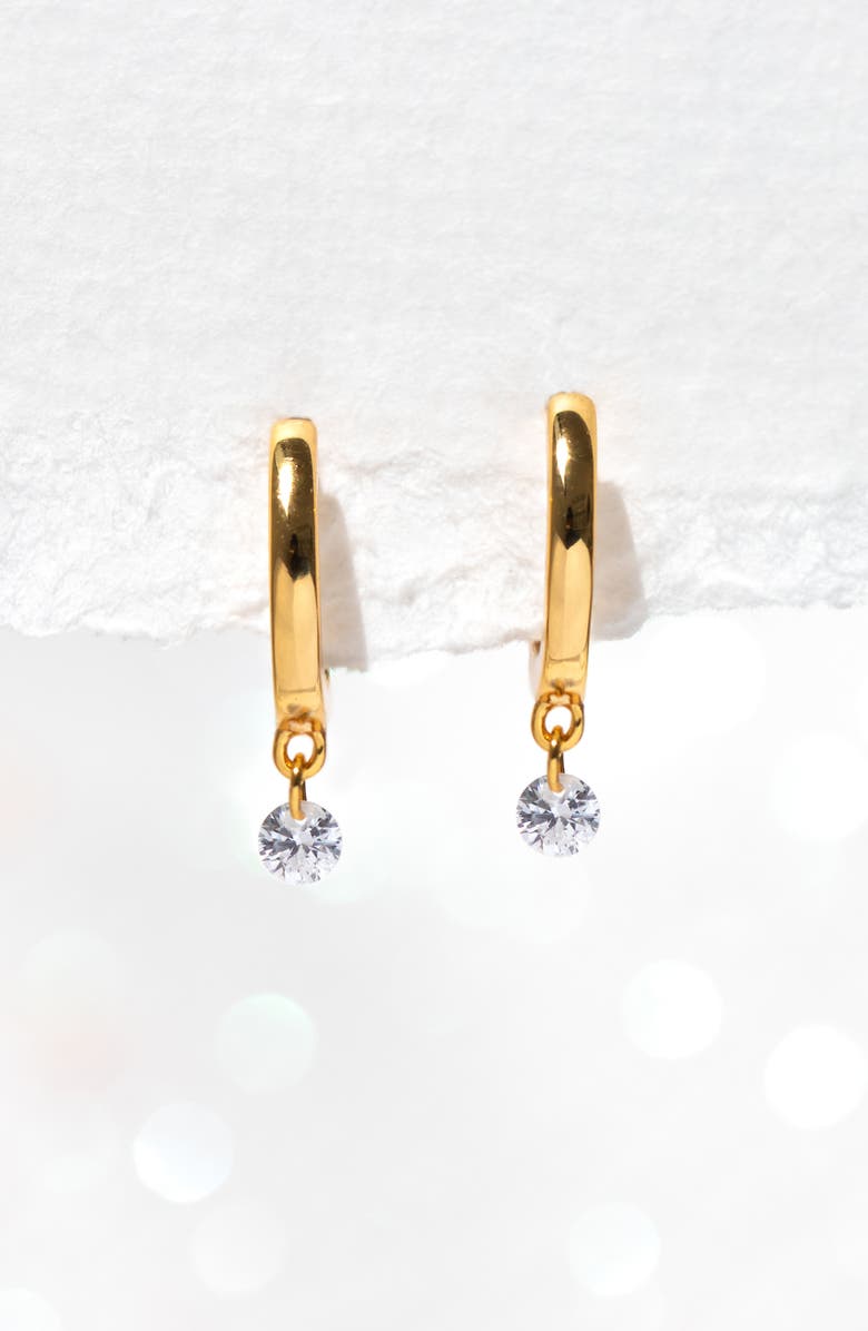 Girls Crew Dew You Huggie Hoop Earrings, Alternate, color, Gold