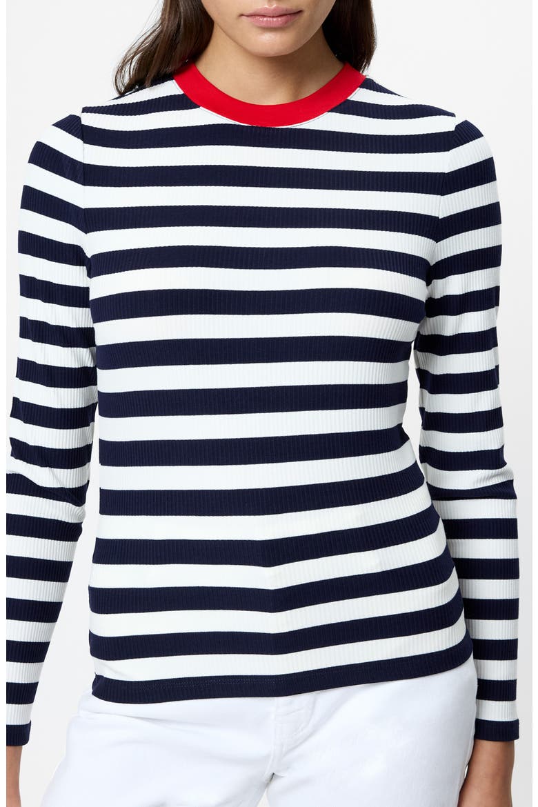 Esmae Stripe Rib Top, Main, color, 40-MARINE-WHITE