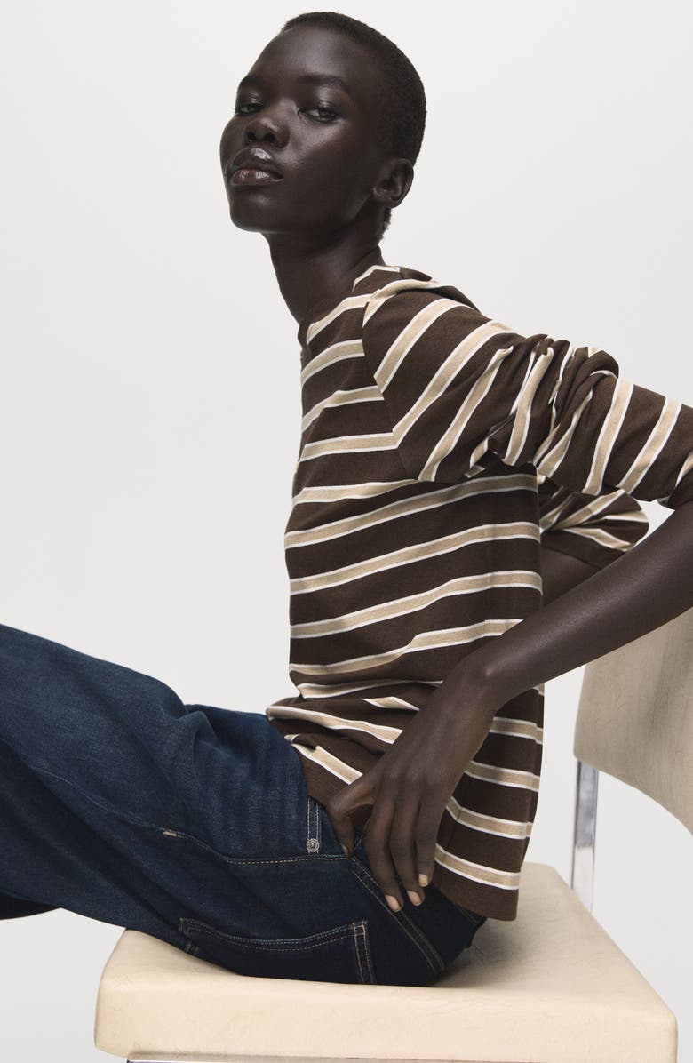 MANGO Stripe Long Sleeve T-Shirt, Alternate, color, 