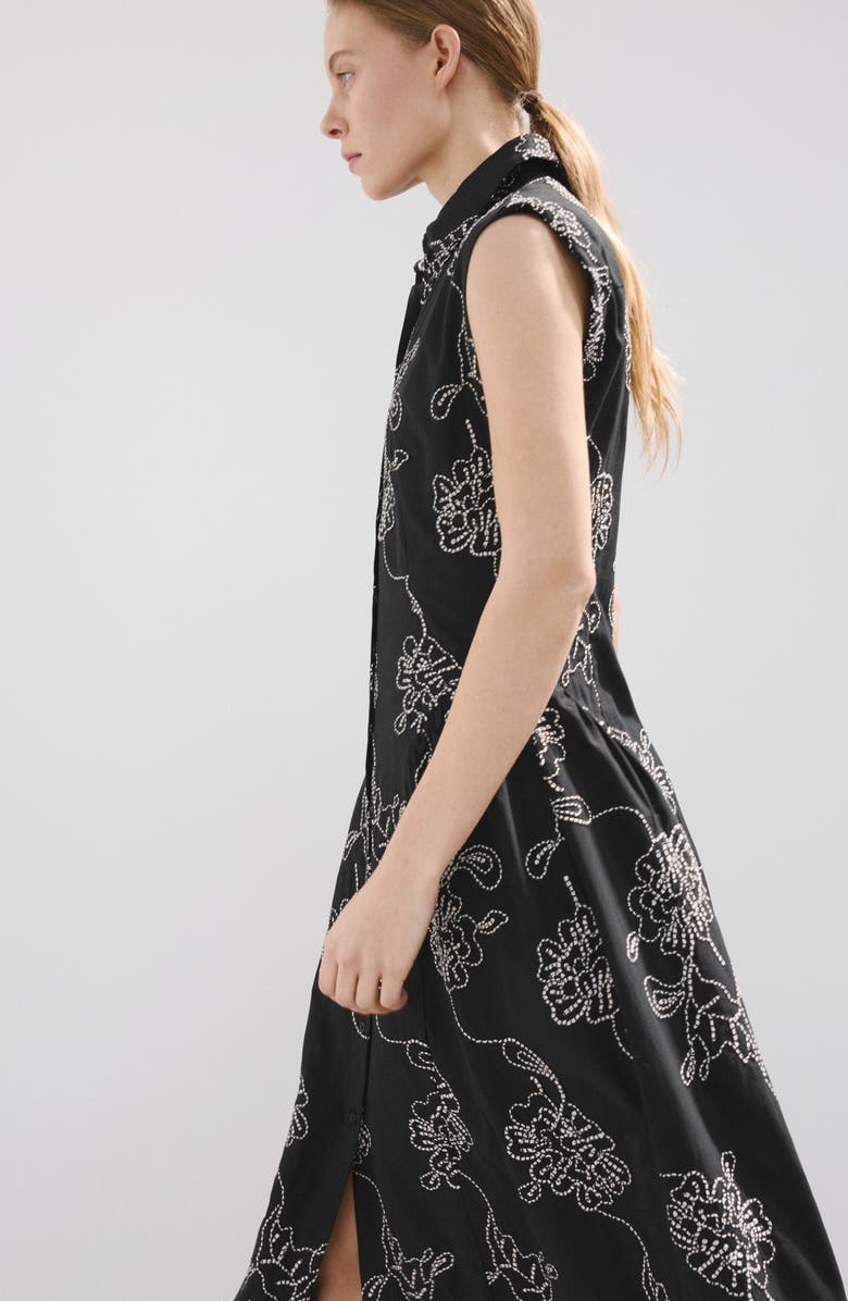 MANGO Floral Embroidered Sleeveless Midi Dress, Alternate, color,