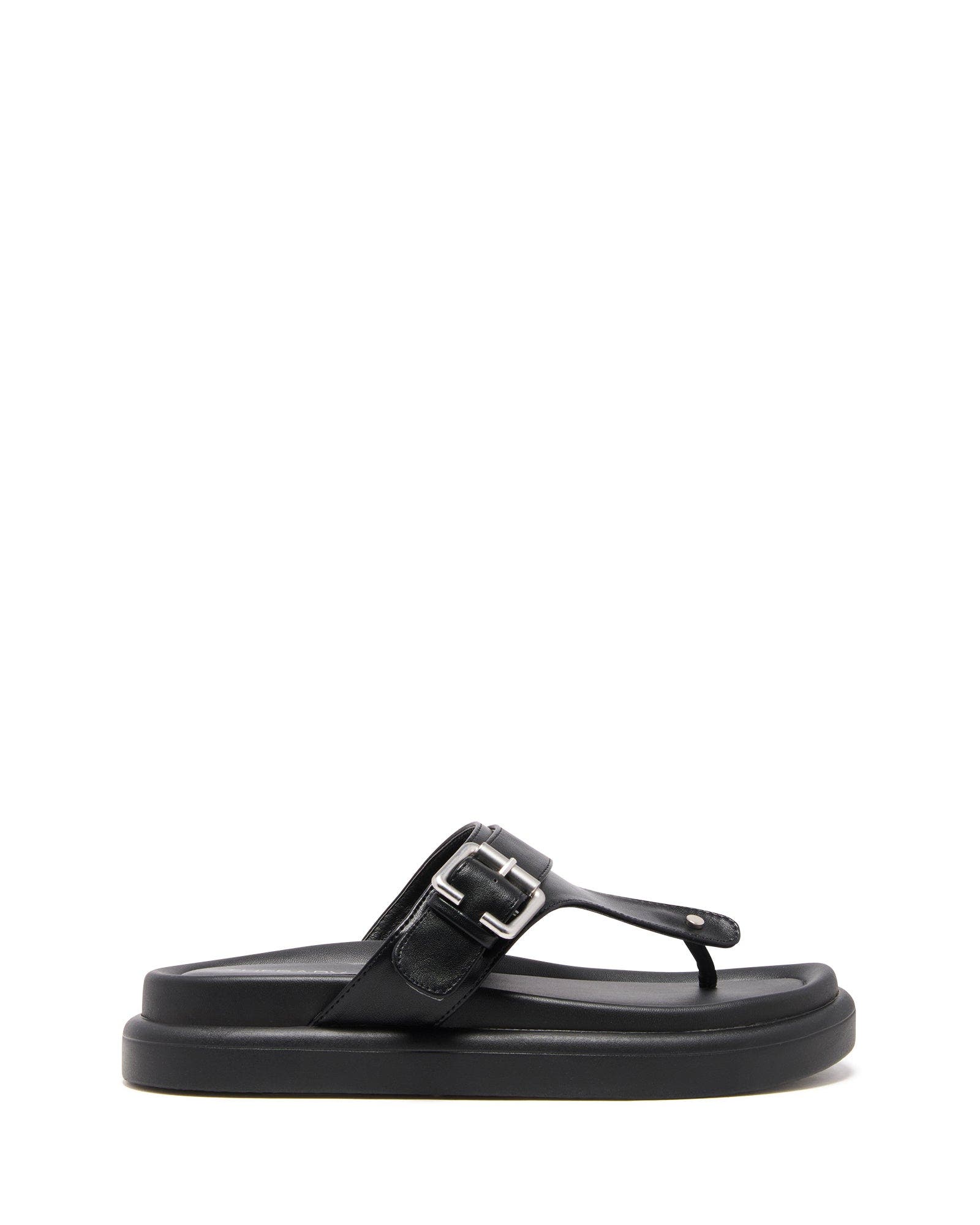 Palloma Open Round Toe Sandal, Alternate, color, BLACK SMOOTH PU
