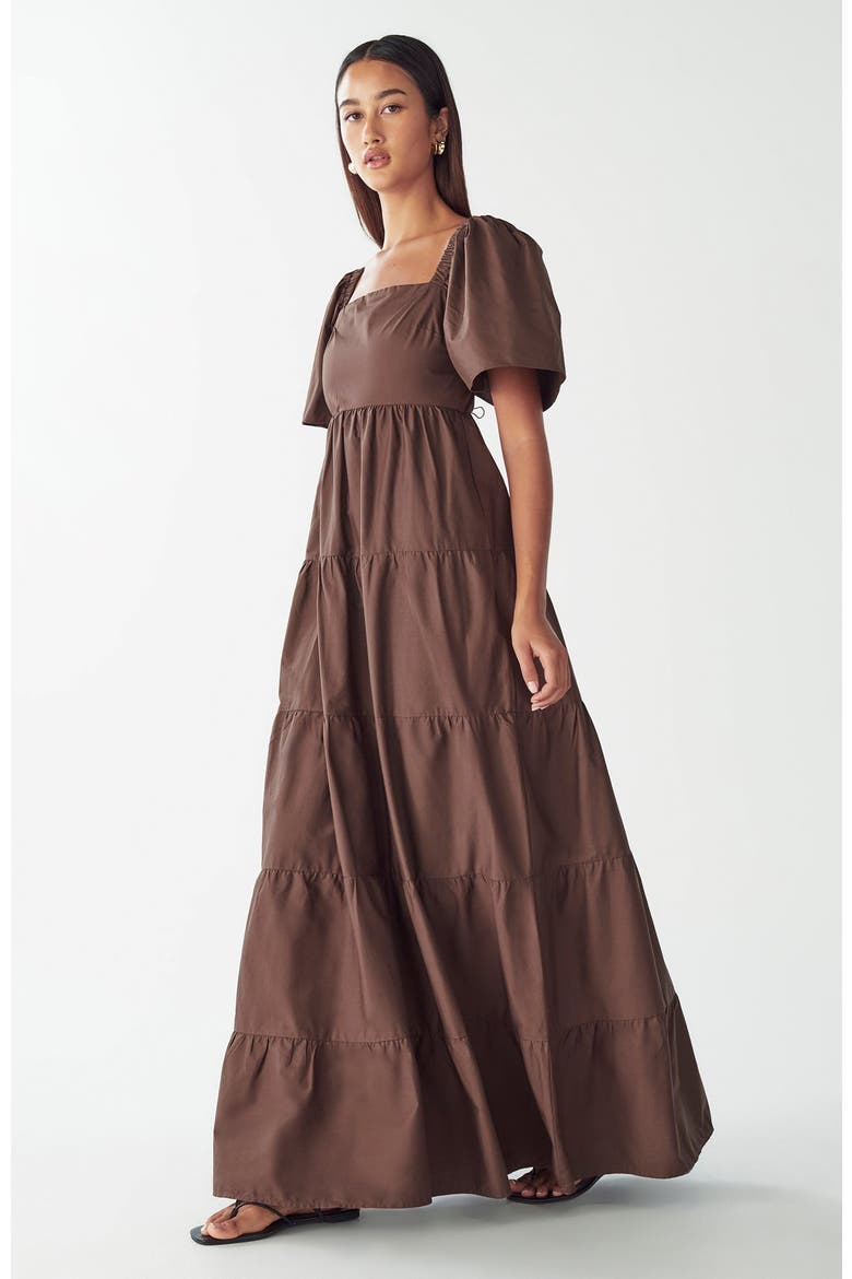 Zelda Tiered Dress, Alternate, color, Chocolate