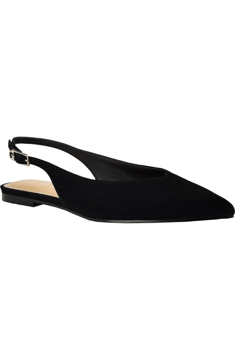 GUESS Dorazio Slingback Pointed Toe Flat, Main, color, Black