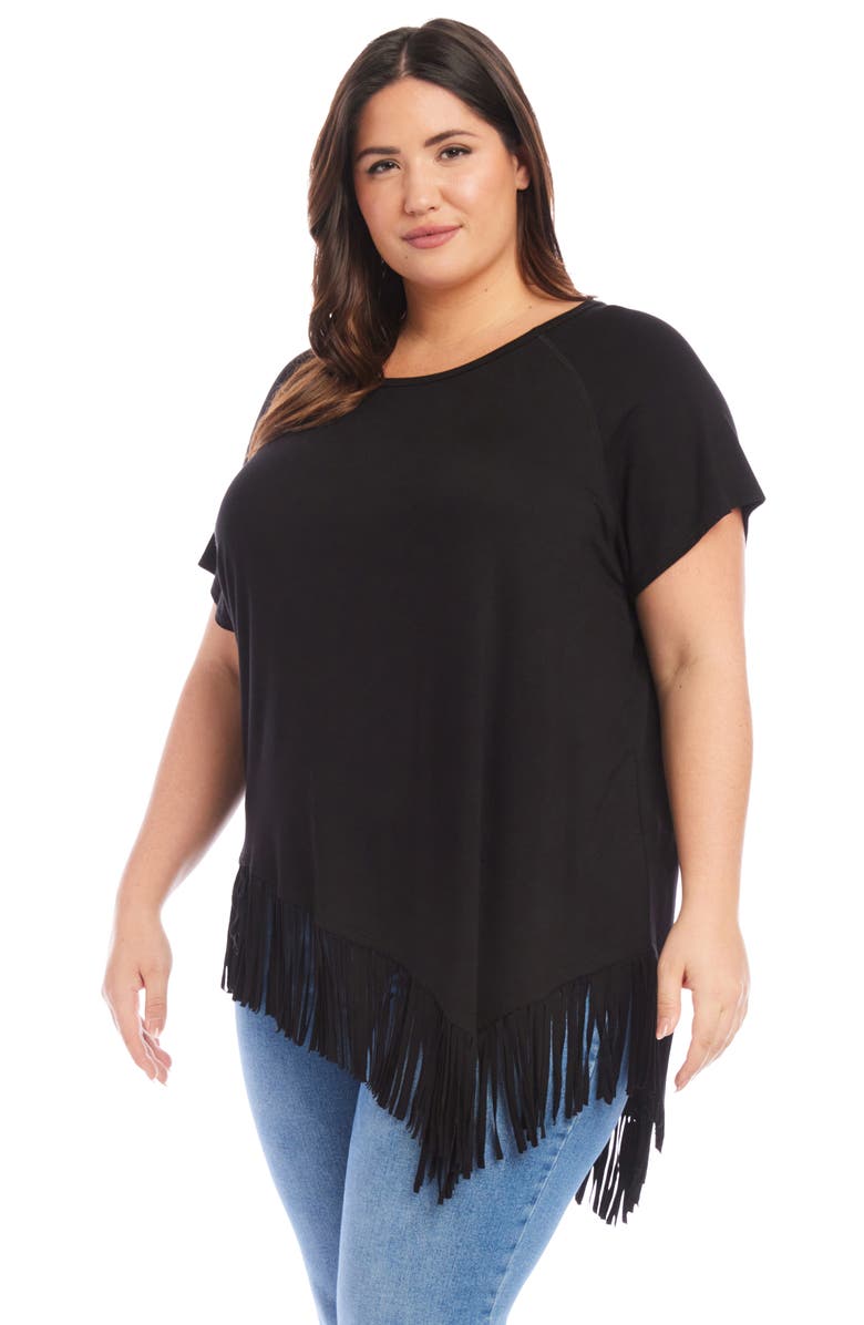 Karen Kane Angled Fringe Top, Alternate, color,