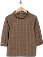 Democracy Plaid Mock Neck Crop Top